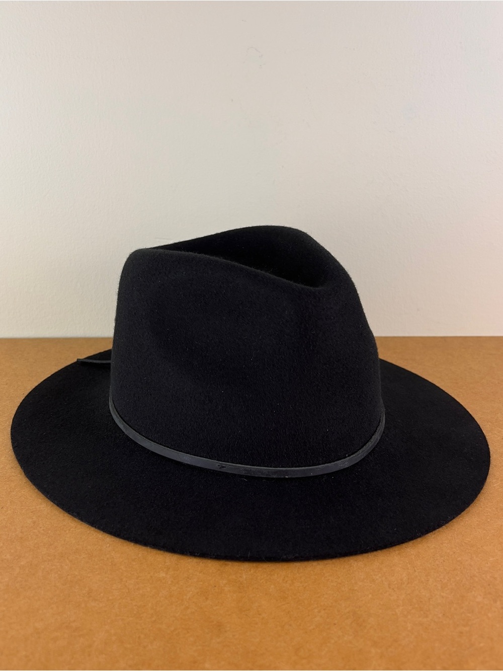 BRIXTON REVOLVE BLACK WOOL FEDORA HAT - Picture 2 of 10